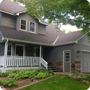 New asphalt shingle roof installed by Sunrise Remodelers on a Twin Cities home